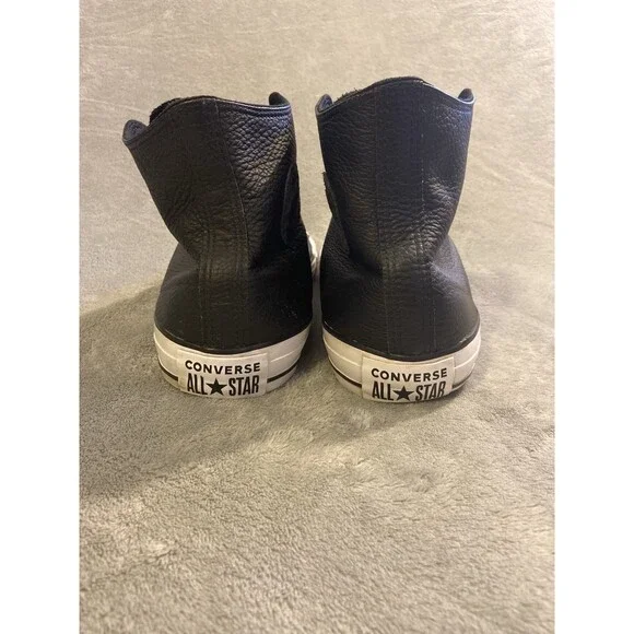Converse All Star Chuck Taylor Leather Shoes Men’s 13 Black High Top Sneakers - Picture 16 of 16